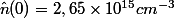 \[\hat{n}(0)=2,65\times10^{15}cm^{-3}\