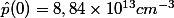 \[\hat{p}(0)=8,84\times10^{13}cm^{-3}\
