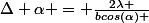 \Delta \alpha = \frac{2\lambda }{bcos(\alpha) }