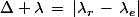 \Delta \lambda\,=\,|\lambda_r\,-\,\lambda_e|