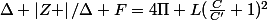 \Delta \left|Z \right|/\Delta F=4\Pi L(\frac{C}{C'}+1)^2