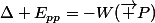\Delta E_{pp}=-W(\vec P)