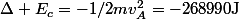 \Delta E_c=-1/2mv_A^2=-268990\ \mathrm{J}