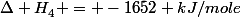 \Delta H^{}_{4} = -1652 kJ/mole