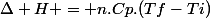 \Delta H = n.Cp.(Tf-Ti)