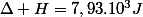 \Delta H=7,93.10^{3}J