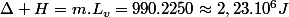 \Delta H=m.L_{v}=990.2250\approx2,23.10^{6}J