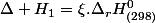 \Delta H_{1}=\xi.\Delta_{r}H_{(298)}^{0}