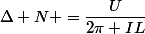 \Delta N =\dfrac{U}{2\pi IL}