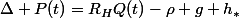 \Delta P(t)=R_HQ(t)-\rho g h_*