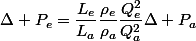 \Delta P_e=\dfrac{L_e}{L_a}\dfrac{\rho_e}{\rho_a}\dfrac{Q_e^2}{Q_a^2}\Delta P_a