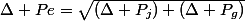 \Delta Pe=\sqrt{(\Delta P_j)+(\Delta P_g)}