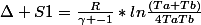 \Delta S1=\frac{R}{\gamma -1}*ln\frac{(Ta+Tb)}{4TaTb}