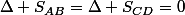 \Delta S_{AB}=\Delta S_{CD}=0
