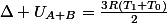 \Delta U_{A+B}=\frac{3R(T_{1}+T_{0})}{2}