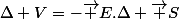 \Delta V=-\vec E.\Delta \vec S