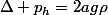 \Delta p_h=2ag\rho