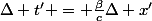\Delta t' = \frac{\beta}{c}\Delta x'