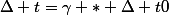 \Delta t=\gamma * \Delta t0