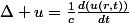 \Delta u=\frac{1}{c}\frac{d(u(r,t))}{dt}