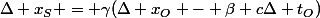 \Delta x_S = \gamma(\Delta x_O - \beta c\Delta t_O)