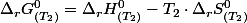 \Delta_{r}G_{(T_{2})}^{0}=\Delta_{r}H_{(T_{2})}^{0}-T_{2}\cdot\Delta_{r}S_{(T_{2})}^{0}