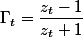 \Gamma_t=\dfrac{z_t-1}{z_t+1}