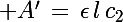 \Large A'\,=\,\epsilon\,l\,c_2