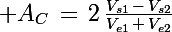 \Large A_C\,=\,2\,\frac{V_{s1}\,-\,V_{s2}}{V_{e1}\,+\,V_{e2}}
