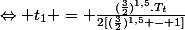 \Leftrightarrow t_{1} = \frac{(\frac{3}{2})^{1,5}.T_{t}}{2[(\frac{3}{2})^{1,5} - 1]}