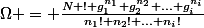 \Omega = \frac{N ! g_1^{n_1} g_2^{n_2} ... g_i^{n_i}}{n_1! n_2! ... n_i!}
