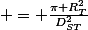 \Omga = \frac{\pi R_T^2}{D_{ST}^2}