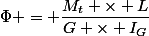 \Phi = \dfrac{M_t \times L}{G \times I_G}