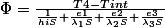 \Phi=\frac{T4-Tint}{\frac{1}{hiS}+\frac{e1}{\lambda_1S}+\frac{e2}{\lambda_2S}+\frac{e3}{\lambda_3S}}