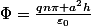 \Phi=\frac{qn\pi a^{2}h}{\varepsilon_{0}}