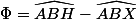 \Phi=\widehat{ABH}-\widehat{ABX}