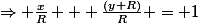 \Rightarrow \frac{x}{R} + \frac{(y+R)}{R} = 1