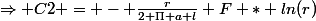 \Rightarrow C2 = - \frac{r}{2 \Pi a l} F * ln(r)