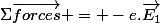 \Sigma\vec{forces} = -e.\vec{E_{1}}