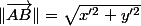 \Vert\overrightarrow{AB}\Vert=\sqrt{x'^{2}+y'^{2}}
