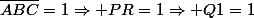 \bar{ABC}=1\Rightarrow PR=1\Rightarrow Q1=1
