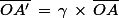 \bar{OA'}\,=\,\gamma\,\times\,\bar{OA}