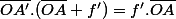 \bar{OA'}.(\bar{OA}+f')=f'.\bar{OA}