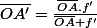 \bar{OA'}=\frac{\bar{OA}.f'}{\bar{OA}+f'}