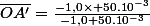 \bar{OA'}=\frac{-1,0\times 50.10^{-3}}{-1,0+50.10^{-3}}