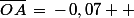 \bar{OA}\,=\,-\,0,07  \;\rm{m}