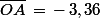 \bar{OA}\,=\,-\,3,36