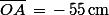 \bar{OA}\,=\,-\,55\,\rm{cm}