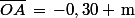 \bar{OA}\,=\,-0,30 \,\rm{m}