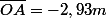 \bar{OA}=-2,93m
